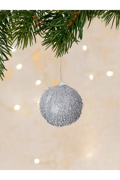 Parti Adresi Christmas Tassel Pine Tree Balls - Silver 8 cm