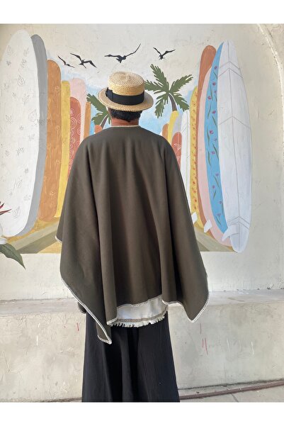 arslan deco Fleece Poncho, Style Poncho, Designer Jacket, Shepherd's Stitching Poncho