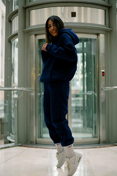 YAKAMEL Γυναικείο σετ φόρμας με 3 κλωστές, άνετο, χοντρό, με κουκούλα, υψηλής...