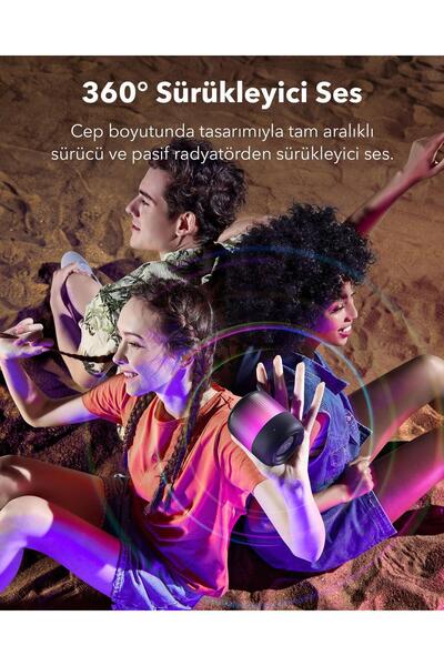 Anker Φορητό ασύρματο ηχείο SoundCore Glow Mini, 8W, 12 ώρες αναπαραγωγής, ήχος 360°, IP67, μπλε