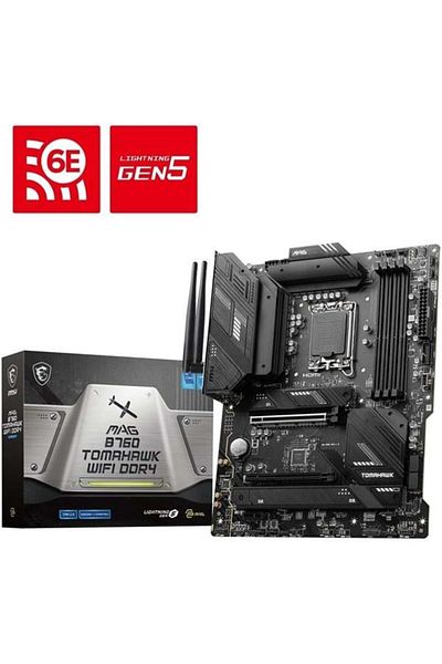 MSI Mag B760 Tomahawk Wıfı Ddr5 Hdmı Dp Pcıe 16x V5.0 1700p Atx