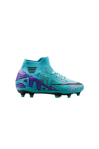 LALİGA Laliga Men's Grass Floor Football Shoes Mrd-Krp-Turquoise-Purple-Patterned Color