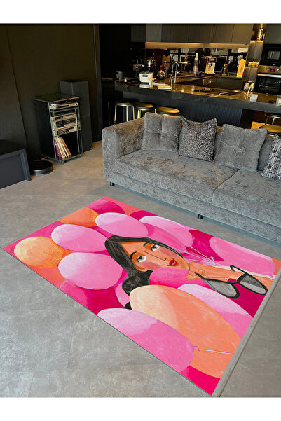 Rugs Modern Halı Colecția Barcelona Model cu figură feminină în interiorul ba...