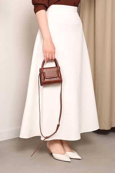 İmajButik White Scuba Flared Skirt