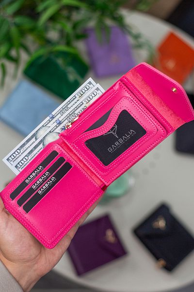 Garbalia Peru Vegan Leather Zippered Fuchsia Women's Wallet with Coin Compartment and Plenty of Card Holders