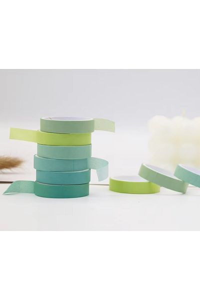 Limmy Πράσινη Vintage Washi Tape - Πακέτο με 6 Χρωματιστά Χαρτί Μάσκας Ταινιών