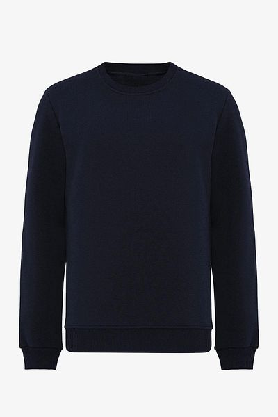 Escetic Μπλε Navy Thick Fleece Inside O Neck Regular Fit Χειμερινό ανδρικό φούτερ T0137