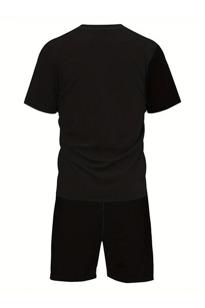 YOHO SPORT Unisex Oversize Panther εμπριμέ καλοκαιρινό μπλουζάκι και σορτς - Σετ 2 τεμαχίων