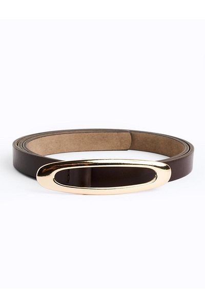 Jimmy Key Brown Oval Buckle Detailed Belt