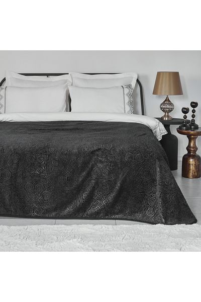 Karaca Home Set cuvertură de pilota cu broderie albă Orvel
