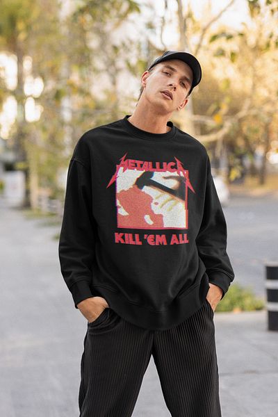 SEVBANO Metallica Kill'Em All Printed Unisex Oversize Rock Metal Sweatshirt