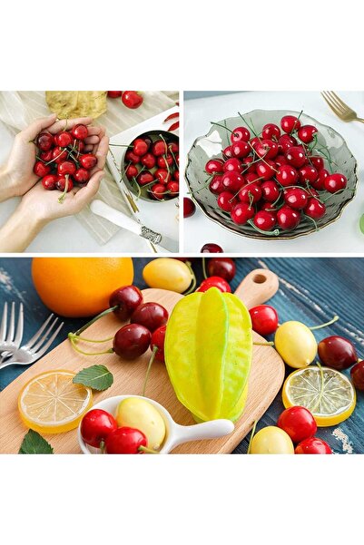 Nettenevime Yapay Kiraz Kırmızı 12li Paket  Yapay Meyve