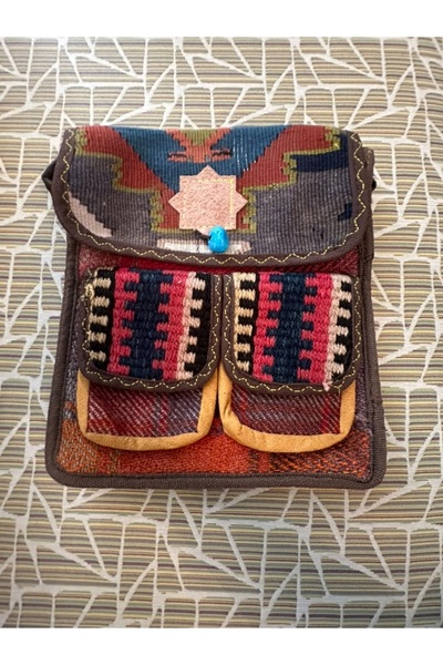 Mintigur İran İşi El Yapımı Bohem Heybe kilim Omuz Çantası