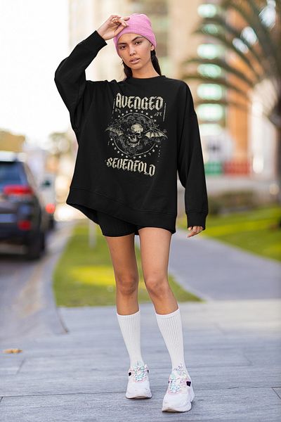 SEVBANO Avenged Sevenfold Printed Unisex Oversize Music Group Sweatshirt