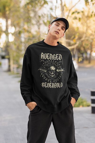 SEVBANO Avenged Sevenfold Printed Unisex Oversize Music Group Sweatshirt
