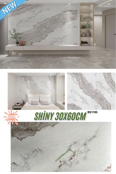 Renkli Duvarlar 60X30Cm 1 Piece Marble Pattern Adhesive Flexible Caravan Bathroom Wc Wall Cover Panel