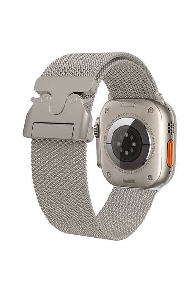 noktaks Apple Watch 42mm Compatible - Cord Metal Mesh Cord - Krd-25 - Gray - T33921