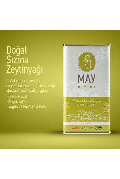may yapıcıoğlu Erken Hasat Doğal Sızma Zeytinyağı - 10 Lt | May Olive Oil