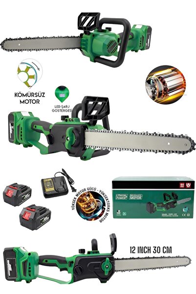 DYNAMİC MAX GERMANY ÇOK Güçlü Çift Akülü Şarjlı Testere Ağaç Odun Dal Kesme M...