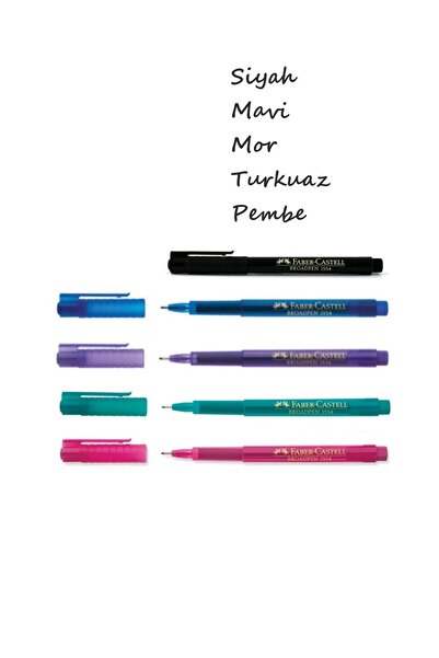 Faber Castell 5 Adet 1554 Broadpen 0.8mm  Kalem Set