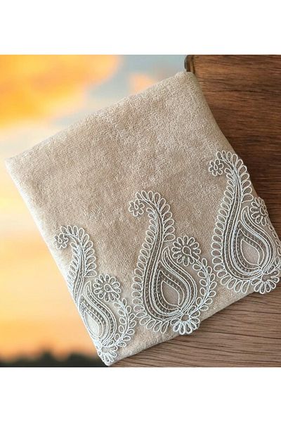 Çeyiz Bahçesi Σετ πετσετών Cream Cappuccino Dowry Garden Crescent Διπλό