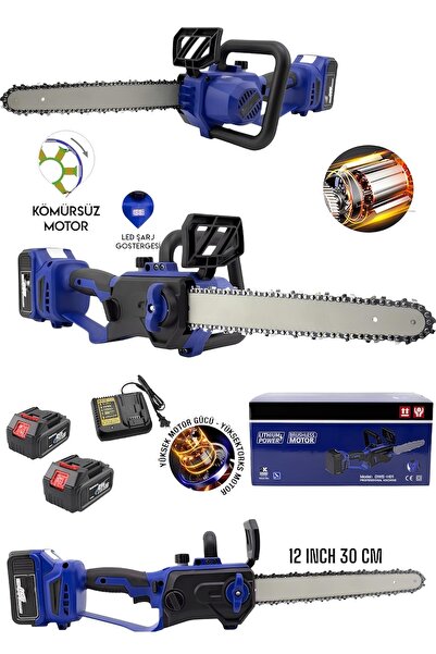 Germany Steel GERMANY ÇOK Güçlü Çift Akülü Şarjlı Testere Ağaç Odun Dal Kesme...