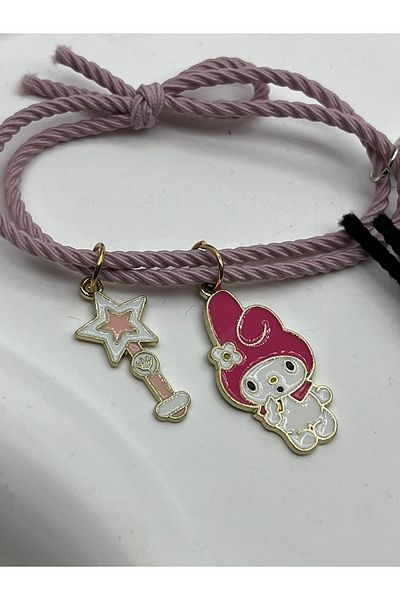 Yıldız Accessory Kuromi & Melody - Set of 2 Lover Couple Bracelets, Magnet Fantasy Magic