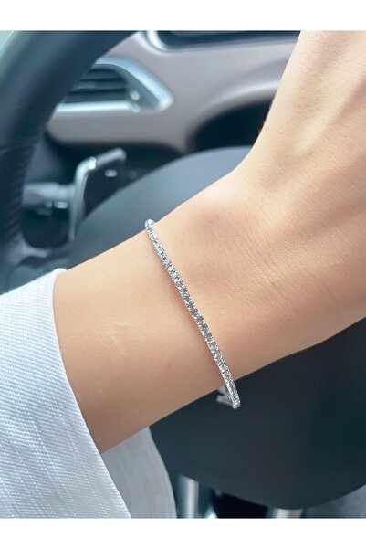 Bimodabu Zirkon Taşlı Su Yolu Esnek Kadın Bileklik