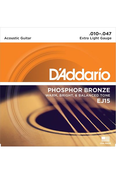 Daddario Ej15 Acoustic Guitar String Set, Phosphor-Bronze, Extra Lig