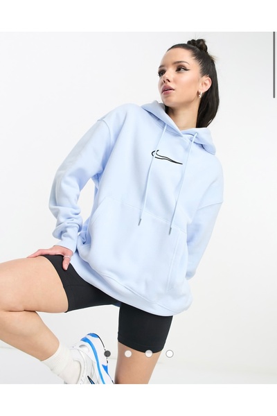 Nike Фенікс фліс синій оверсайз жіночий світшот пуловер толстовка худі