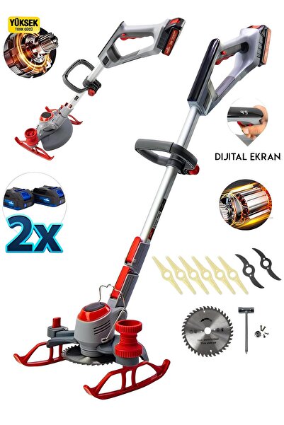 OG GERMANY STEEL ALMAN 999VH ŞARJLI DİJİTAL EKRAN ÇİM OT BİÇME TIRPAN MOTORU ...