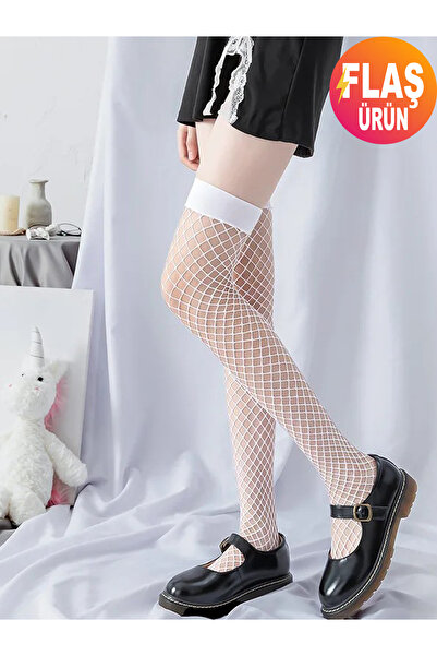 KEMSON Διχτυωτές κάλτσες πάνω από το γόνατο - Ανθεκτικές ελαστικές κάλτσες καλτσοδέτας