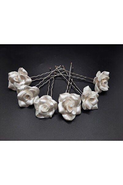 gelin Gül çiçek toka seti,Gül saç aksesuarı,tasarım toka,topuz tokası