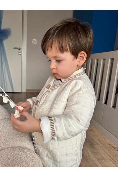Arel Kids سترة شتوية للأطفال الرضع مصنوعة من القطن بنسبة 100% ومبطنة بالألياف