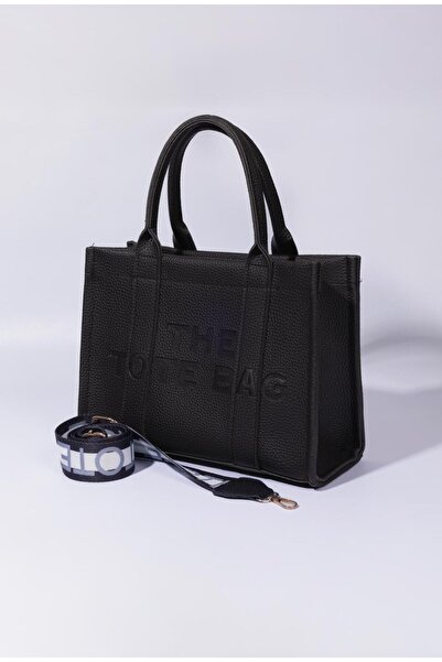 MUJGAN Women's the Totebag Black Hand and Cross Medium Shoulder Bag