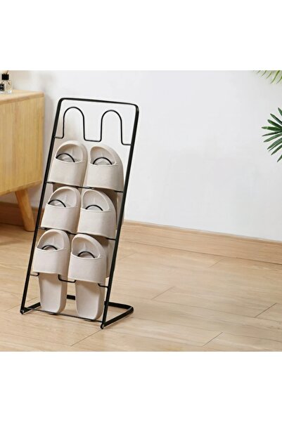 Omekan Tidy Terlik Düzenleyici 4 Lü Terlik Askısı Terlik Rafı Siyah