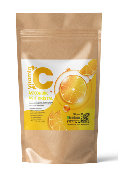 BereketGarden Askorbik Asit Kristal - C Vitamini (Gıda Tipi) 500 GR
