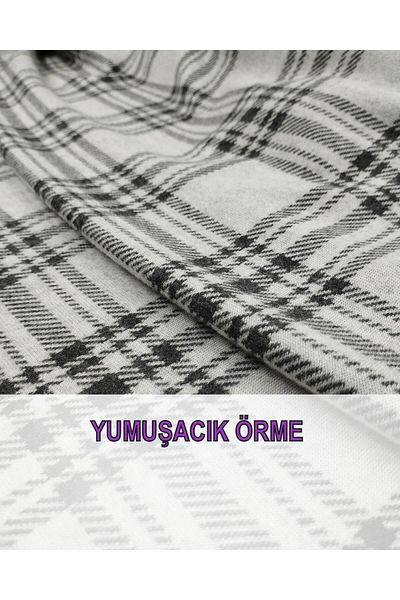 Kumaş Parça Πολύχρωμο πλεκτό Interlock 140 cm - Γκρι και Μαύρο