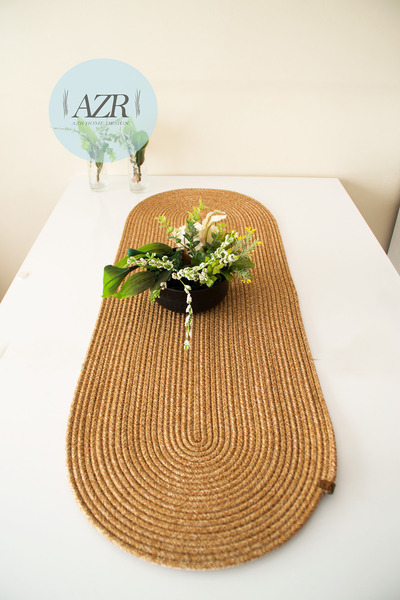 AZR HOME DESİGN Jüt Hasır Runner Dekor