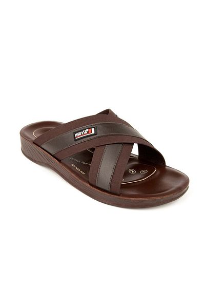 Muya Ανδρικές παντόφλες Icon 6 Point Ανατομική Σόλα Heel Spur Four Seasons Ανδρικές παντόφλες καφέ