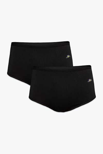 Papatya Pachet de 6 chiloți modal cu talie înaltă din piele neagră albă 6gg1851