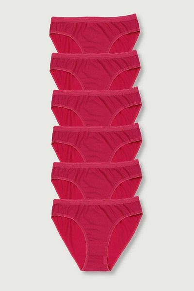 Tutku Chiloți de bikini roz de damă, pachet de 6 ELF568T0635CCM6