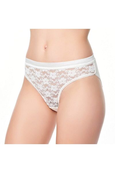 Tutku Set de 6 chiloți de bikini din safir pentru femei, cu detaliu din dantelă elastică
