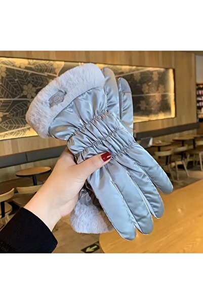 Mucizelerevi Kadınlar Için Kış Dokunmatik Eldivenler Rüzgar Geçirmez Kalın Ka...