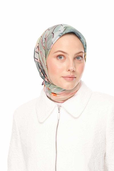 VALORSCARF Βαμβακερό μεταξωτό κασκόλ με σχέδιο Rachel