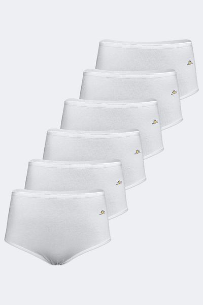 Papatya Γυναικεία 6 Πακέτα Λευκή Modal Ψηλόμεση Slip Panties 6gg1851