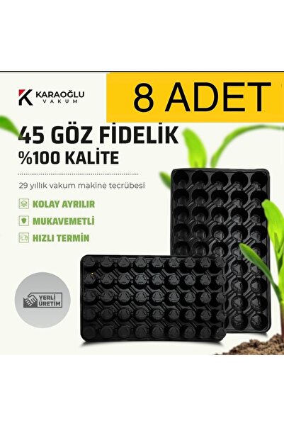 KARAOĞLU VAKUM AMBALAJ Fide Viyol 8 Adet 45 Göz Fide Viyolü Fidelik, Fide Alt...