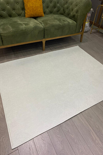 HaLıFoRuM Kaymaz Tabanlı Beyaz Halı Makinede Yıkanabilir