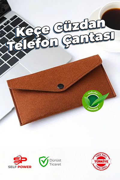 Self Power Lightweight Wear-Resistant Simple and Fashionable Travel Storage and Arrangement Felt Mobile Phone Wallet&Purse