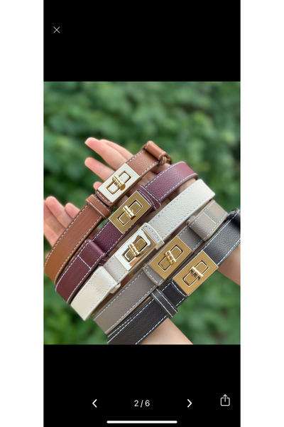 NOWVAGE Claret Red Belt with Lock Buckle
